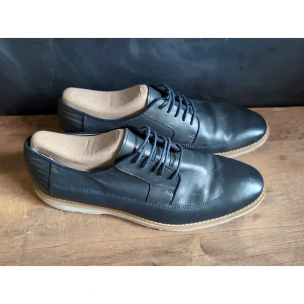 Clarks Men's 12 Wing Tip Leather Casual Lace-up Oxfords Blue 21951, Wedding Work